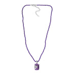 Rosa Amethyst, Afrikanischer Amethyst Anhänger mit Kette ca. 50 cm, 925 Silber rhodiniert ca. 45.00 ct