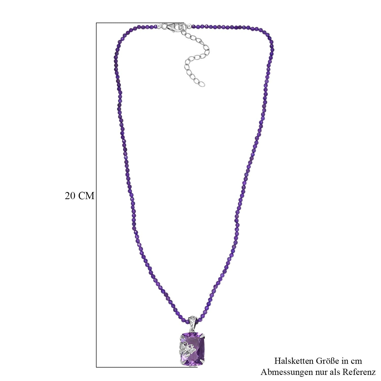 Rosa Amethyst, Afrikanischer Amethyst Anhänger mit Kette ca. 50 cm, 925 Silber rhodiniert ca. 45.00 ct