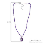 Rosa Amethyst, Afrikanischer Amethyst Anhänger mit Kette ca. 50 cm, 925 Silber rhodiniert ca. 45.00 ct