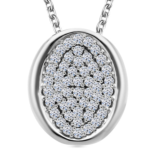 LUXURIANT DIAMOND - Lab Grown Diamant SI-GH SGL zertifiziert Anhänger mit Kette ca. 50 cm, 925 Silber Gelbgold Vermeil ca. 0.50 ct