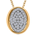LUXURIANT SGL zertifizierter SI-GH Labor Diamant Anhänger mit 50cm Kette, 925 Silber Gelbgold Vermeil - 0,50 ct.
