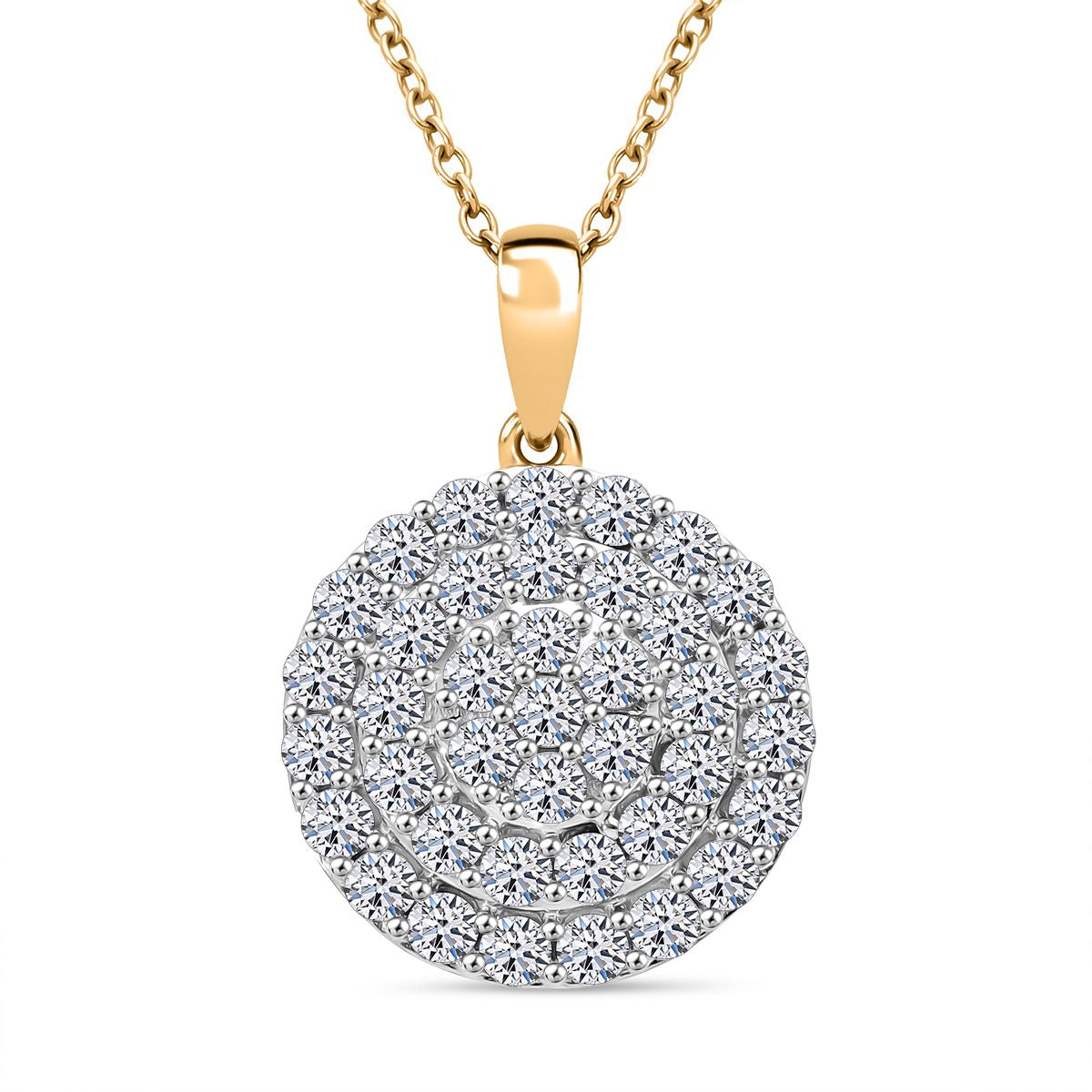 LUXURIANT DIAMOND - Lab Grown Diamant SI-GH SGL zertifiziert Schmuckset 925 Silber Gelbgold Vermeil ca. 1,00 ct.