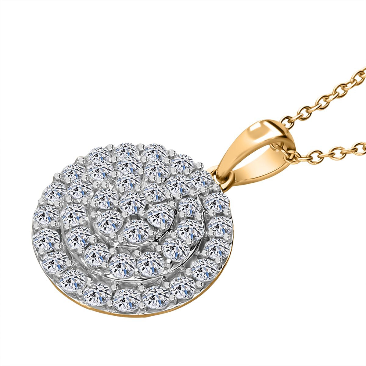 LUXURIANT DIAMOND - Lab Grown Diamant SI-GH SGL zertifiziert Schmuckset 925 Silber Gelbgold Vermeil ca. 1,00 ct.