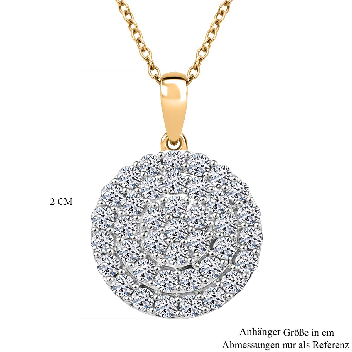 LUXURIANT DIAMOND - Lab Grown Diamant SI-GH SGL zertifiziert Schmuckset 925 Silber Gelbgold Vermeil ca. 1,00 ct.