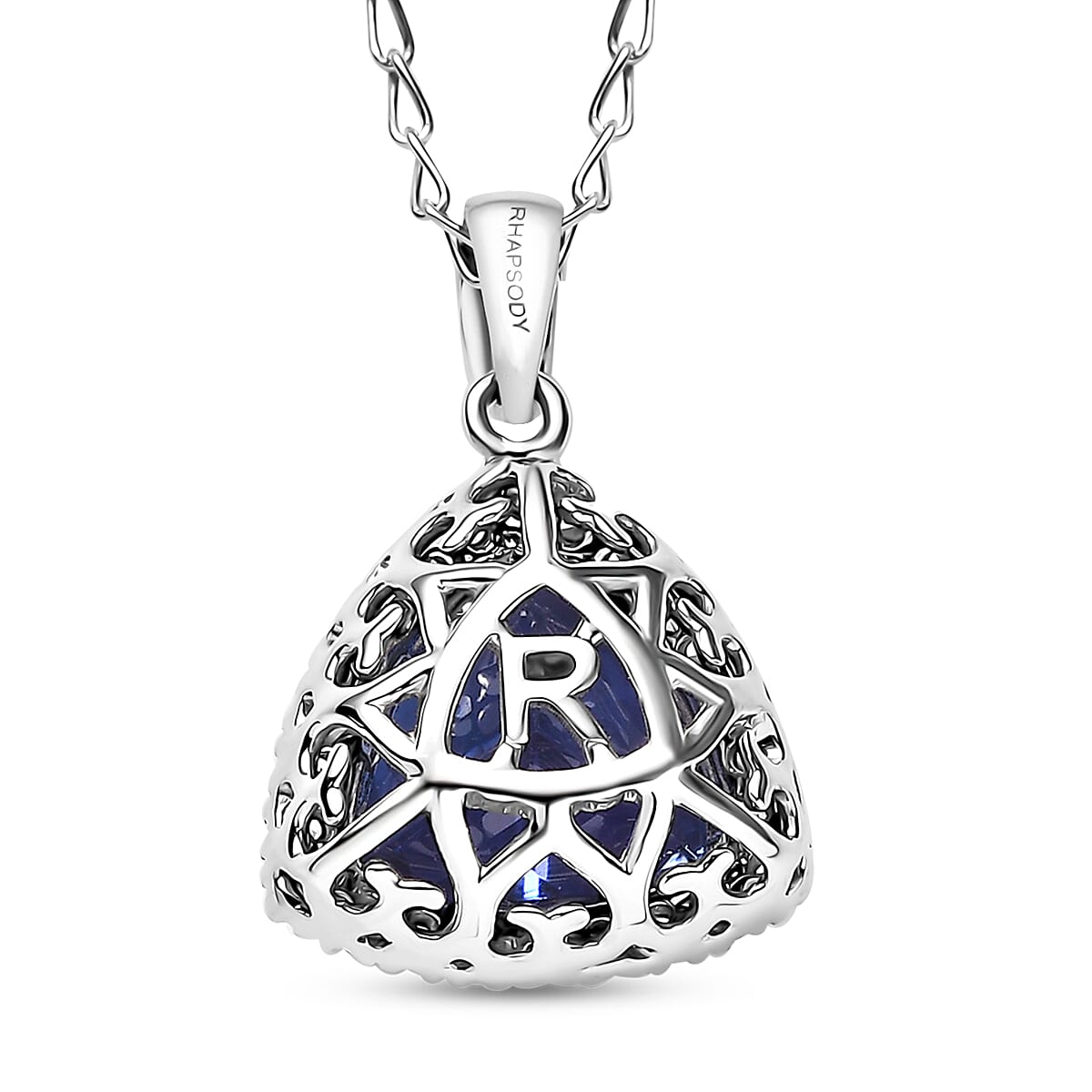 Rhapsody AAAA Tansanit, Weißer Diamant AGI zertifiziert Schmuckset ca. 50 cm 950 Platin ca. 3.17 ct