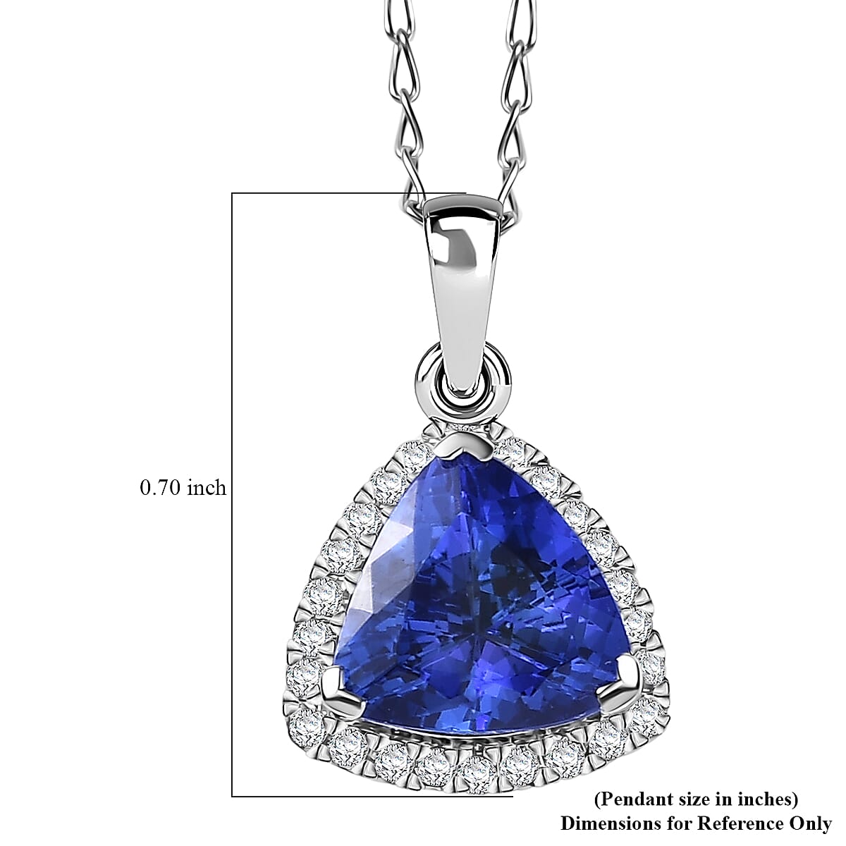 Rhapsody AAAA Tansanit, Weißer Diamant AGI zertifiziert Schmuckset ca. 50 cm 950 Platin ca. 3.17 ct