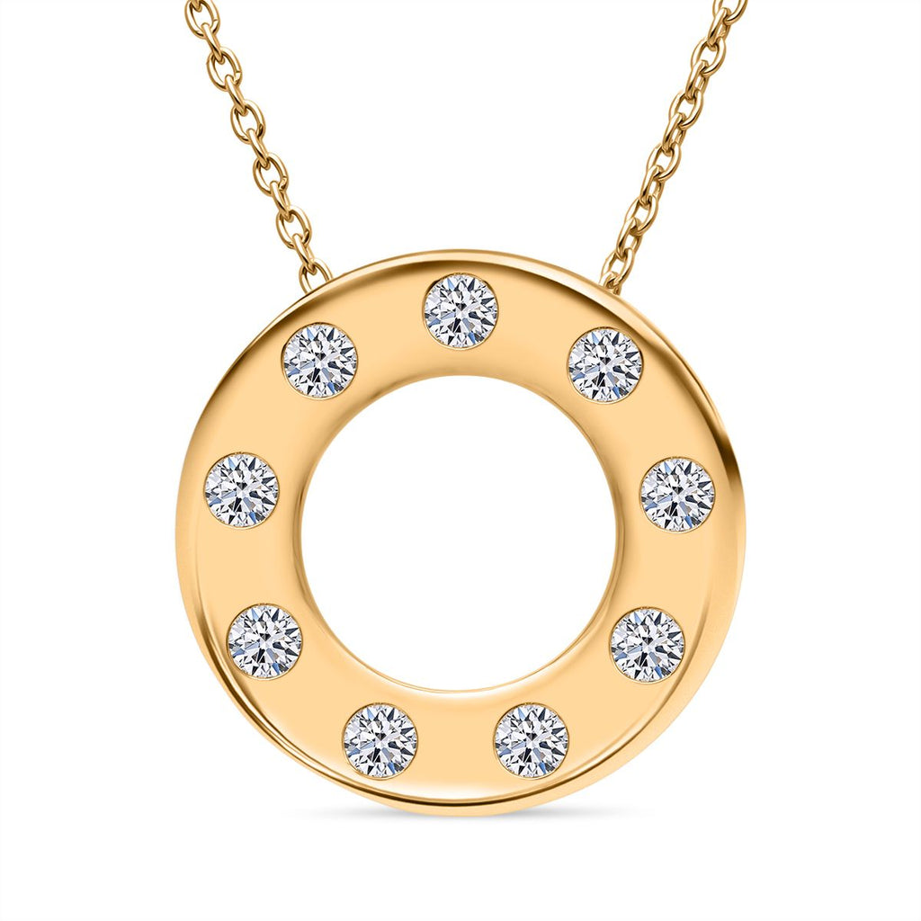 LUXURIANT DIAMOND - Lab Grown Diamant SI-GH Schmuckset 925 Silber Gelbgold Vermeil ca. 0,33 ct.