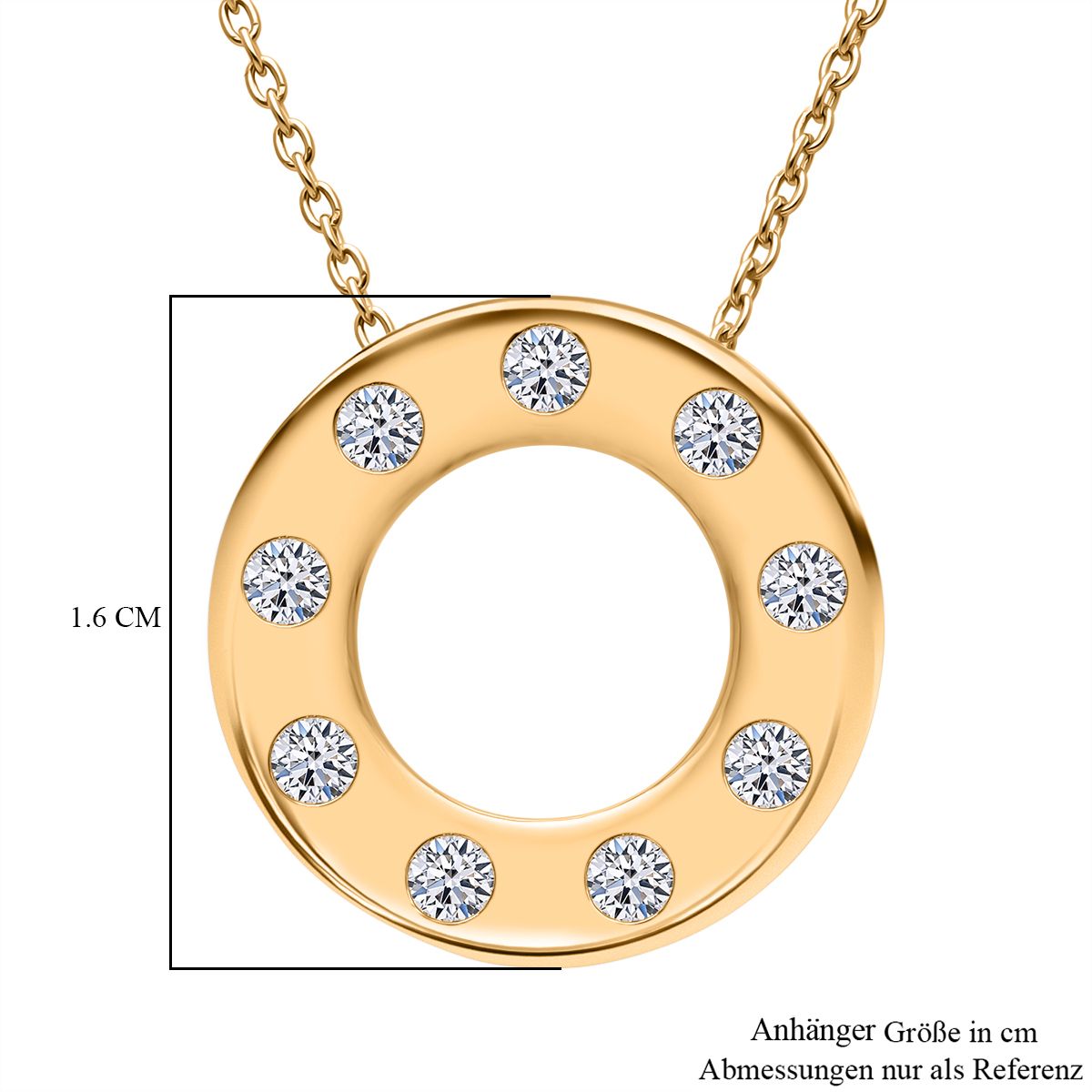 LUXURIANT DIAMOND - Lab Grown Diamant SI-GH Schmuckset 925 Silber Gelbgold Vermeil ca. 0,33 ct.