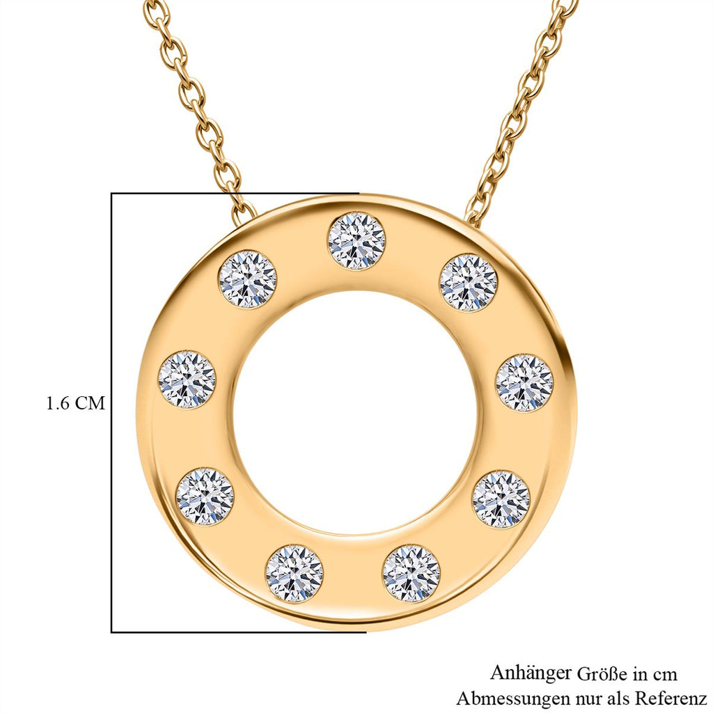 LUXURIANT DIAMOND - Lab Grown Diamant SI-GH Schmuckset 925 Silber Gelbgold Vermeil ca. 0,33 ct.