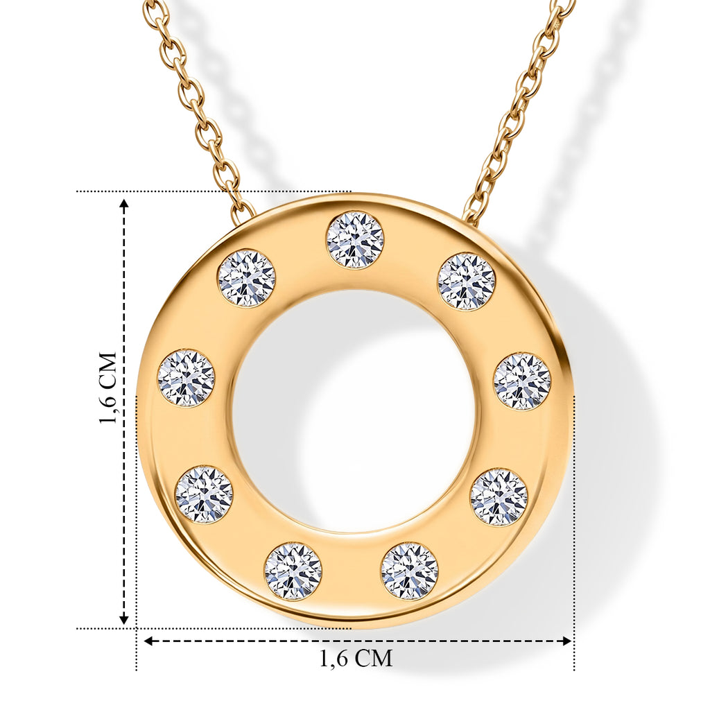 LUXURIANT DIAMOND - Lab Grown Diamant SI-GH Schmuckset 925 Silber Gelbgold Vermeil ca. 0,33 ct.