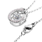 LUSTRO STELLA - Weißer Zirkonia Drachen Anhänger, 925 Silber rhodiniert mit 316L Edelstahl ca. 50 cm Kette