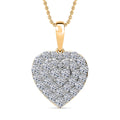LUXURIANT DIAMOND - Lab Grown Diamant SI-GH SGL zertifiziert Anhänger mit Kette, 925 Silber Gelbgold Vermeil ca. 1.00 ct
