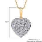 LUXURIANT DIAMOND - Lab Grown Diamant SI-GH SGL zertifiziert Anhänger mit Kette, 925 Silber Gelbgold Vermeil ca. 1.00 ct