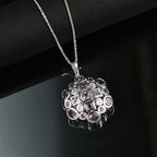 AA Rose De France Amethyst Schmuckset 925 Silber platiniert ca. 2,91 ct.