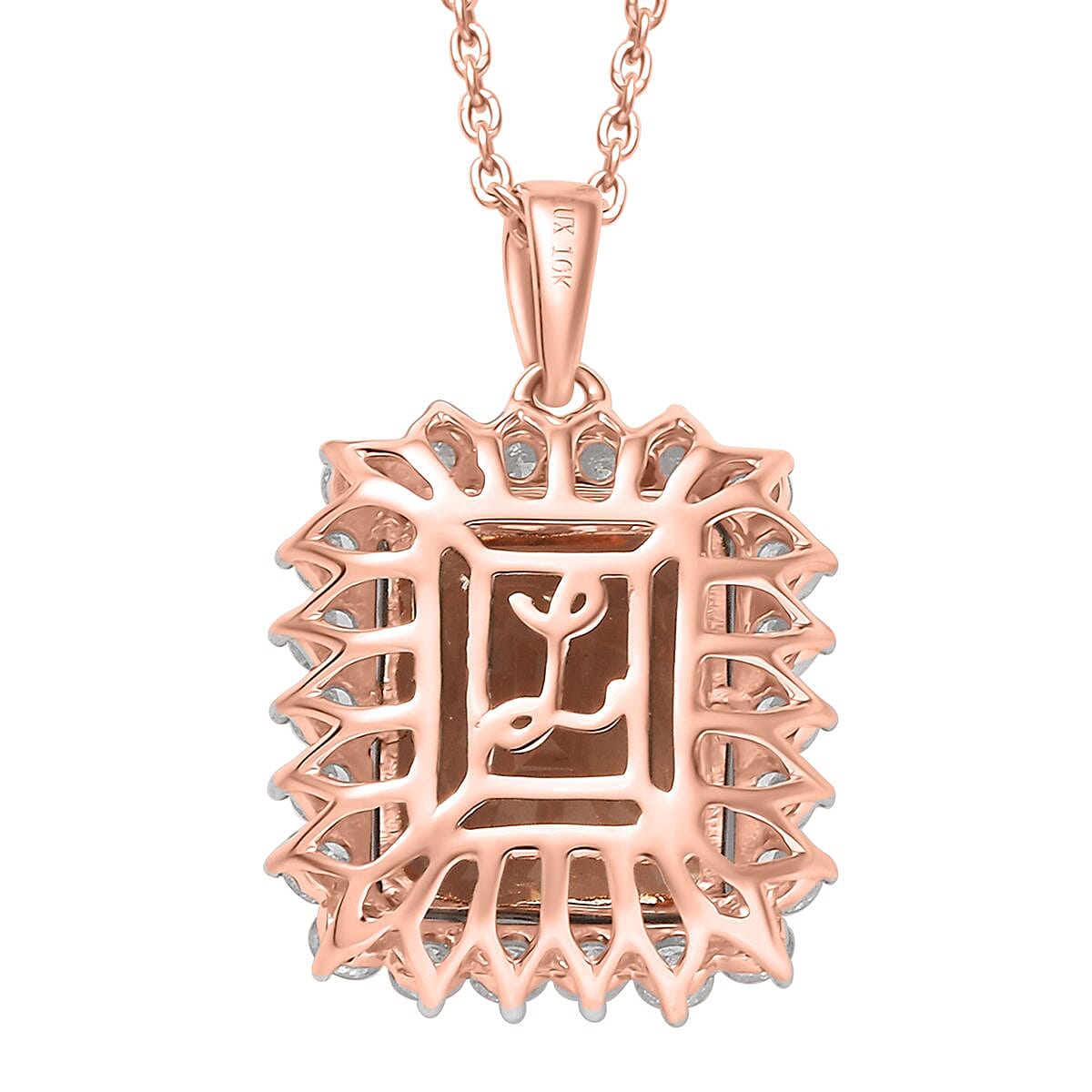 LUXORO AAA Morganit, Weißer Diamant Schmuckset ca. 50 cm 417 Gold ca. 6.95 ct