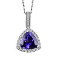 Rhapsody AAAA Tansanit, Weißer Diamant AGI zertifiziert Schmuckset ca. 50 cm 950 Platin ca. 3.91 ct