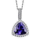 Rhapsody AAAA Tansanit, Weißer Diamant AGI zertifiziert Schmuckset ca. 50 cm 950 Platin ca. 3.91 ct