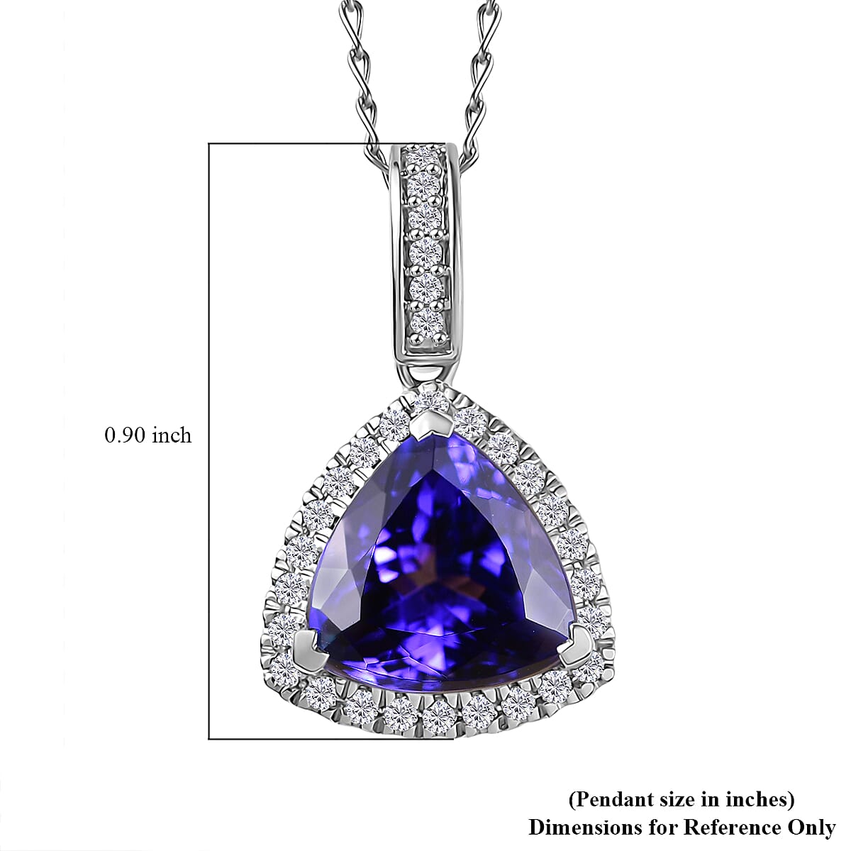 Rhapsody AAAA Tansanit, Weißer Diamant AGI zertifiziert Schmuckset ca. 50 cm 950 Platin ca. 3.91 ct