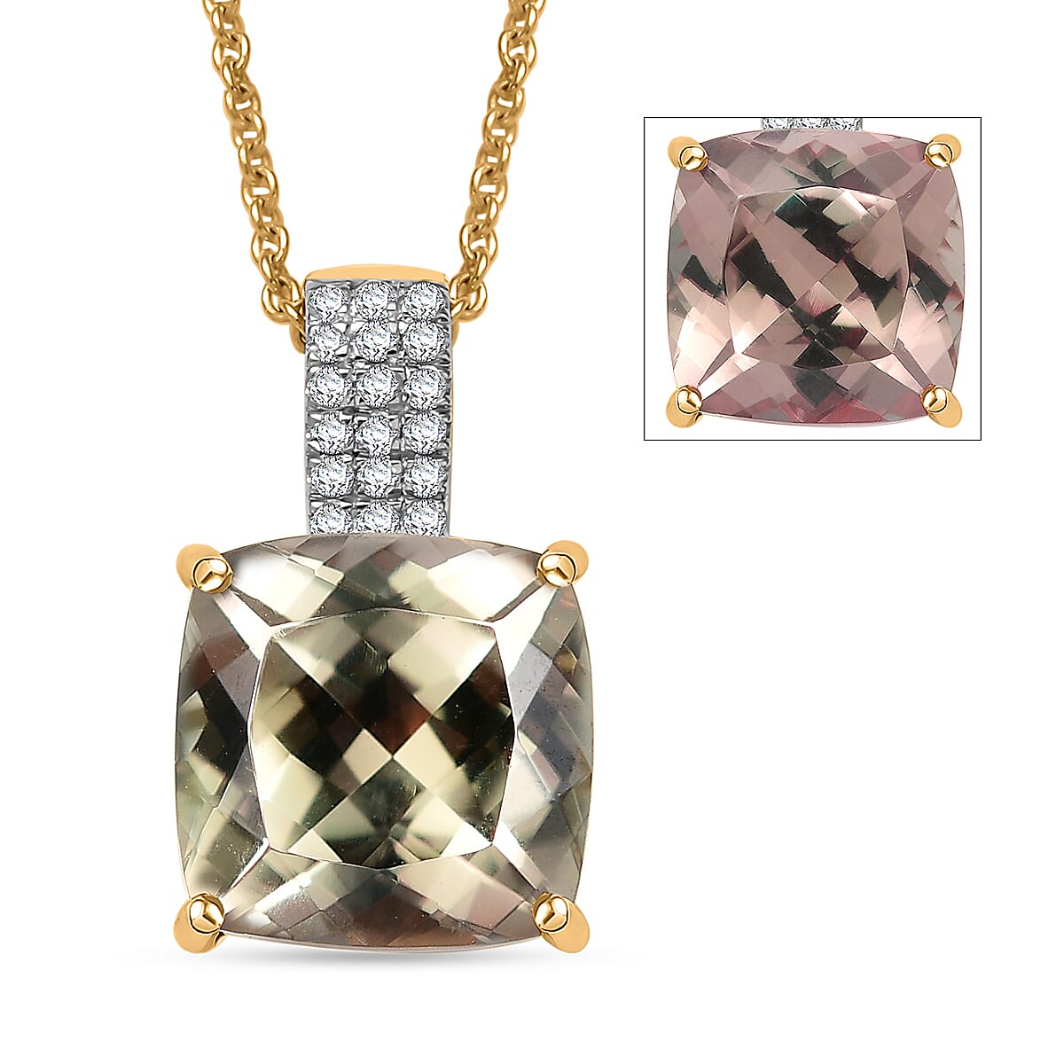 LUXORO AAA Turkizit, Weißer Diamant AGI zertifiziert Schmuckset ca. 50 cm 585 Gold ca. 5.04 ct
