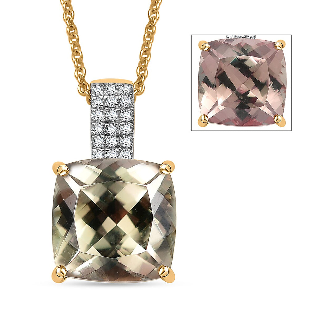LUXORO AAA Turkizit, Weißer Diamant AGI zertifiziert Schmuckset ca. 50 cm 585 Gold ca. 5.04 ct