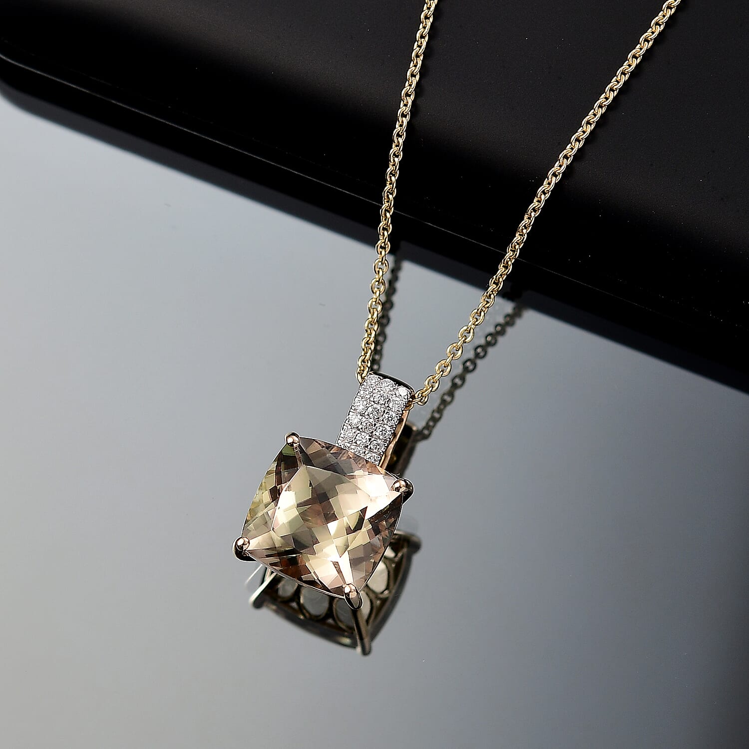 LUXORO AAA Turkizit, Weißer Diamant AGI zertifiziert Schmuckset ca. 50 cm 585 Gold ca. 5.04 ct