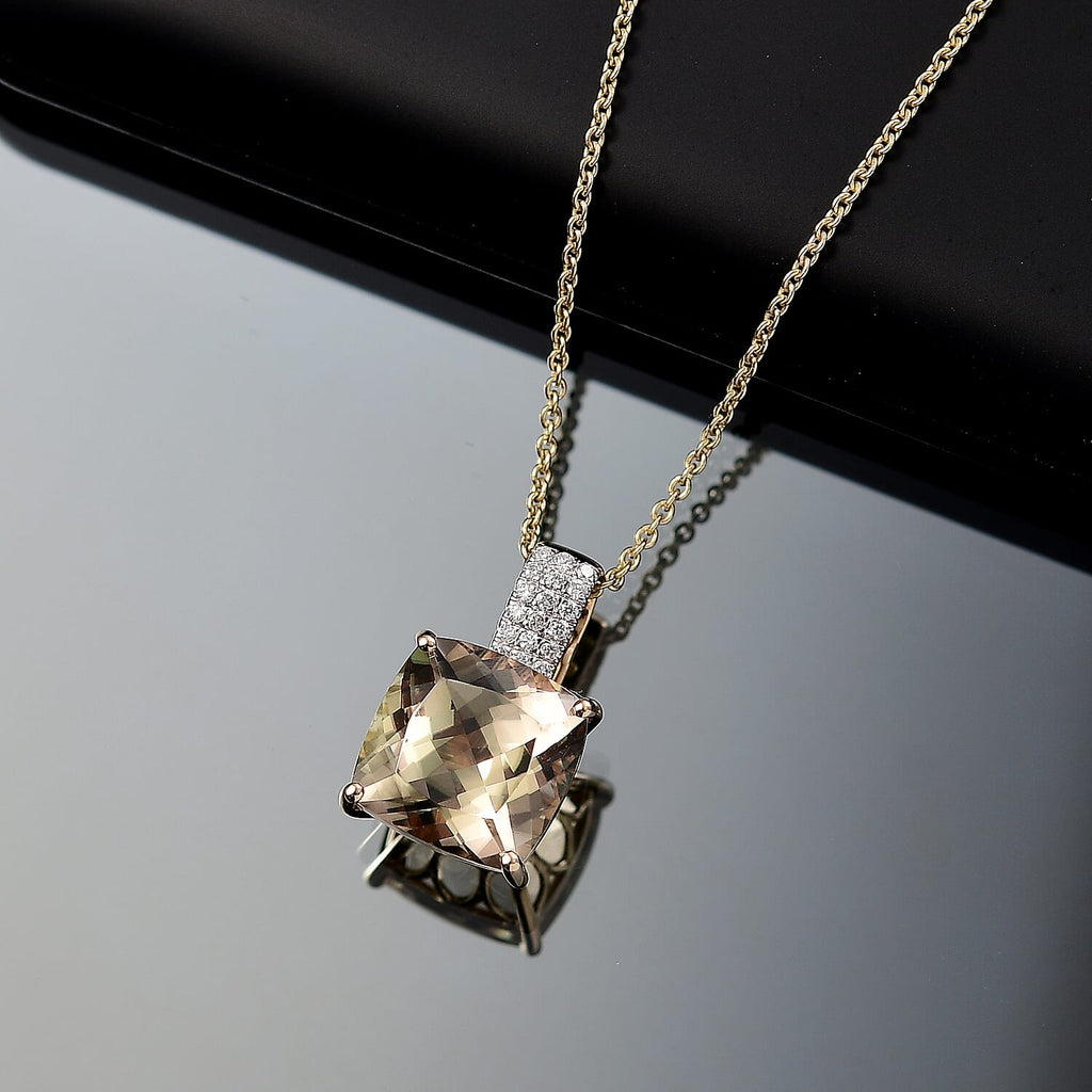 LUXORO AAA Turkizit, Weißer Diamant AGI zertifiziert Schmuckset ca. 50 cm 585 Gold ca. 5.04 ct