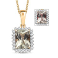 LUXORO AAA Turkizit, Weißer Diamant AGI zertifiziert Schmuckset ca. 50 cm 585 Gold ca. 3.00 ct