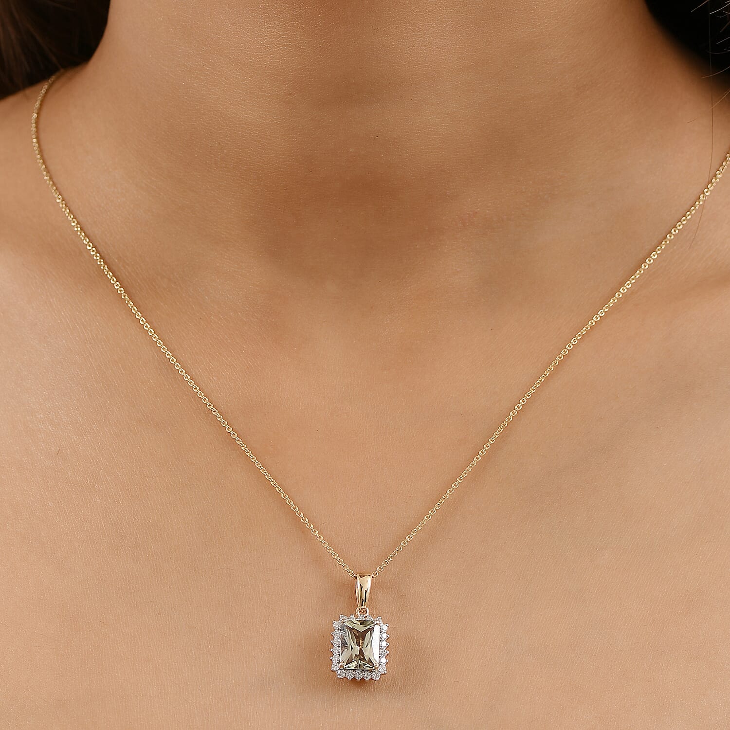 LUXORO AAA Turkizit, Weißer Diamant AGI zertifiziert Schmuckset ca. 50 cm 585 Gold ca. 3.00 ct