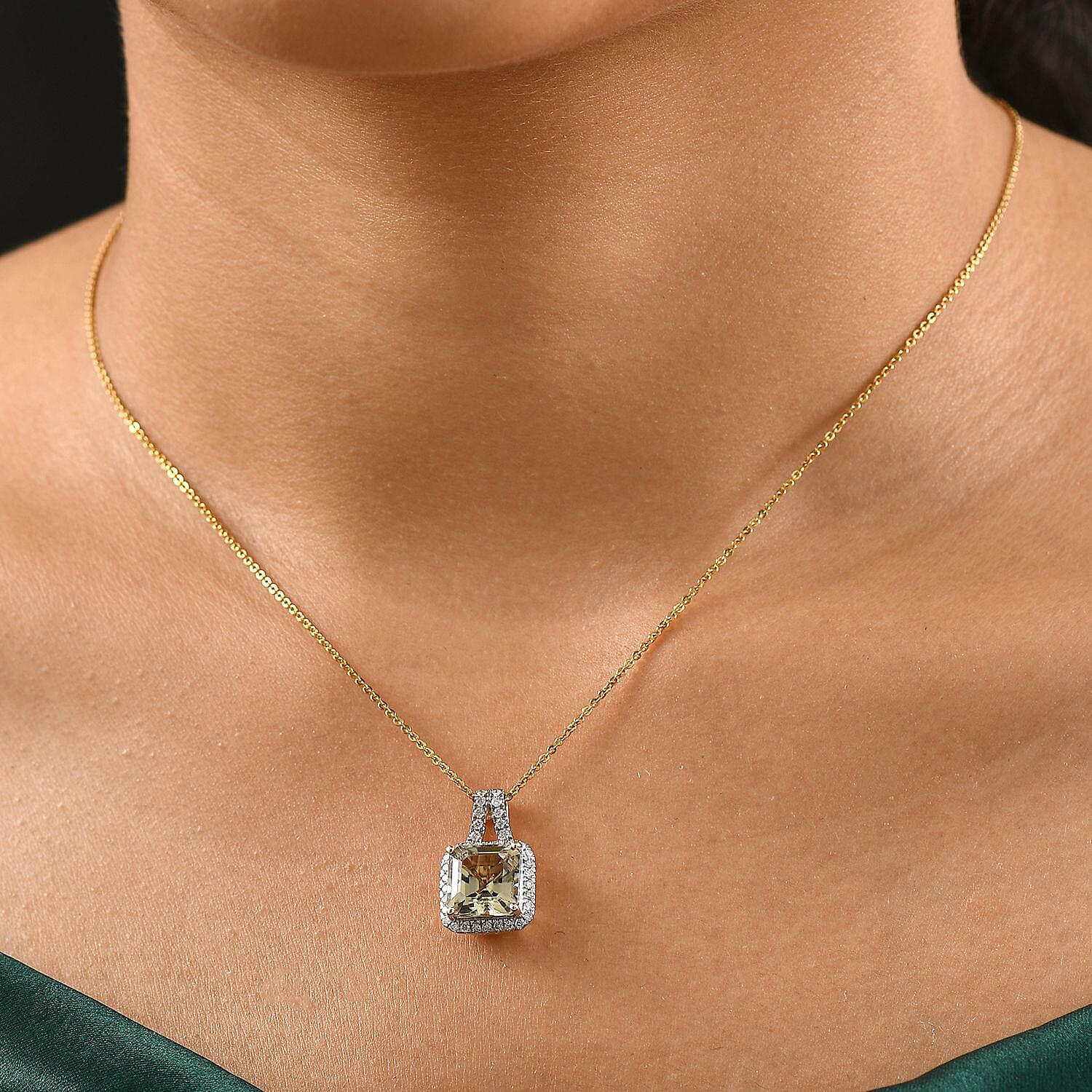 LUXORO AAA Turkizit, Weißer Diamant AGI zertifiziert Schmuckset ca. 50 cm 585 Gold ca. 3.78 ct