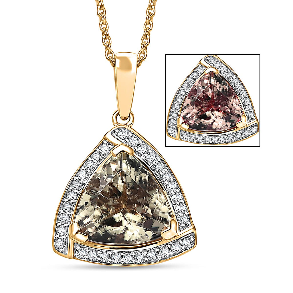 LUXORO AAA Turkizit, Weißer Diamant AGI zertifiziert Schmuckset ca. 50 cm 585 Gold ca. 3.65 ct