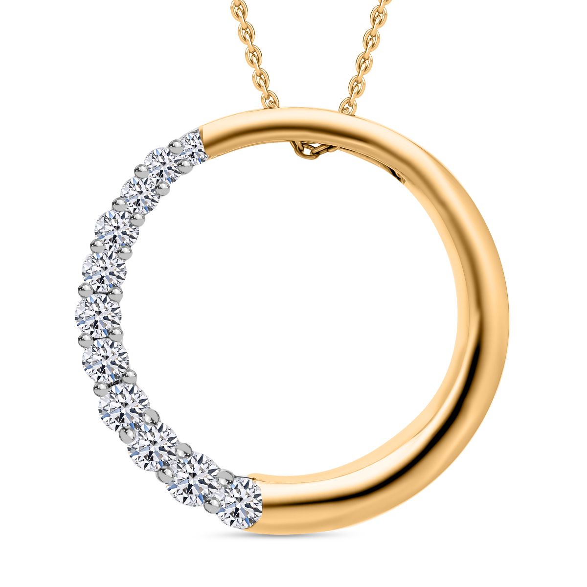LUXURIANT DIAMOND - Lab Grown Diamant SI-GH SGL zertifiziert Schmuckset 925 Silber Gelbgold Vermeil ca. 0,50 ct.
