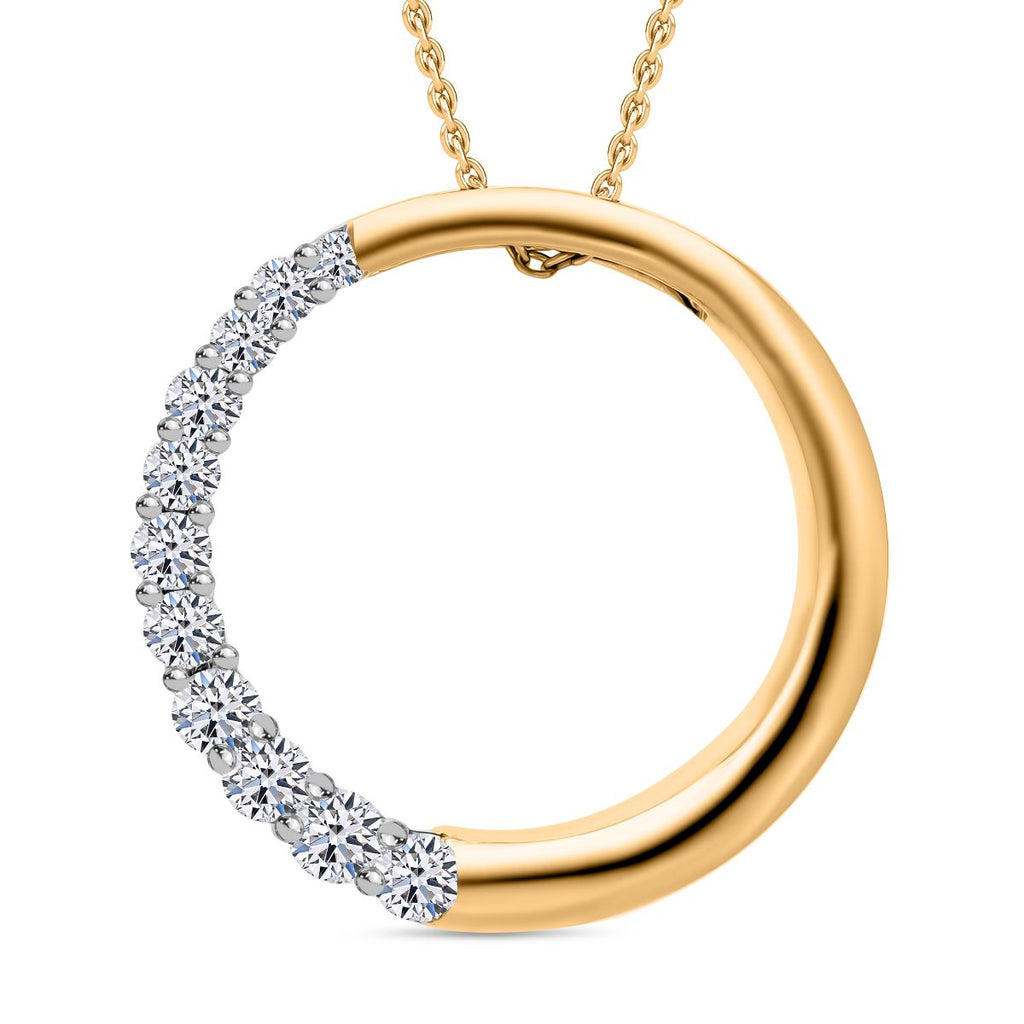 LUXURIANT DIAMOND - Lab Grown Diamant SI-GH SGL zertifiziert Schmuckset 925 Silber Gelbgold Vermeil ca. 0,50 ct.