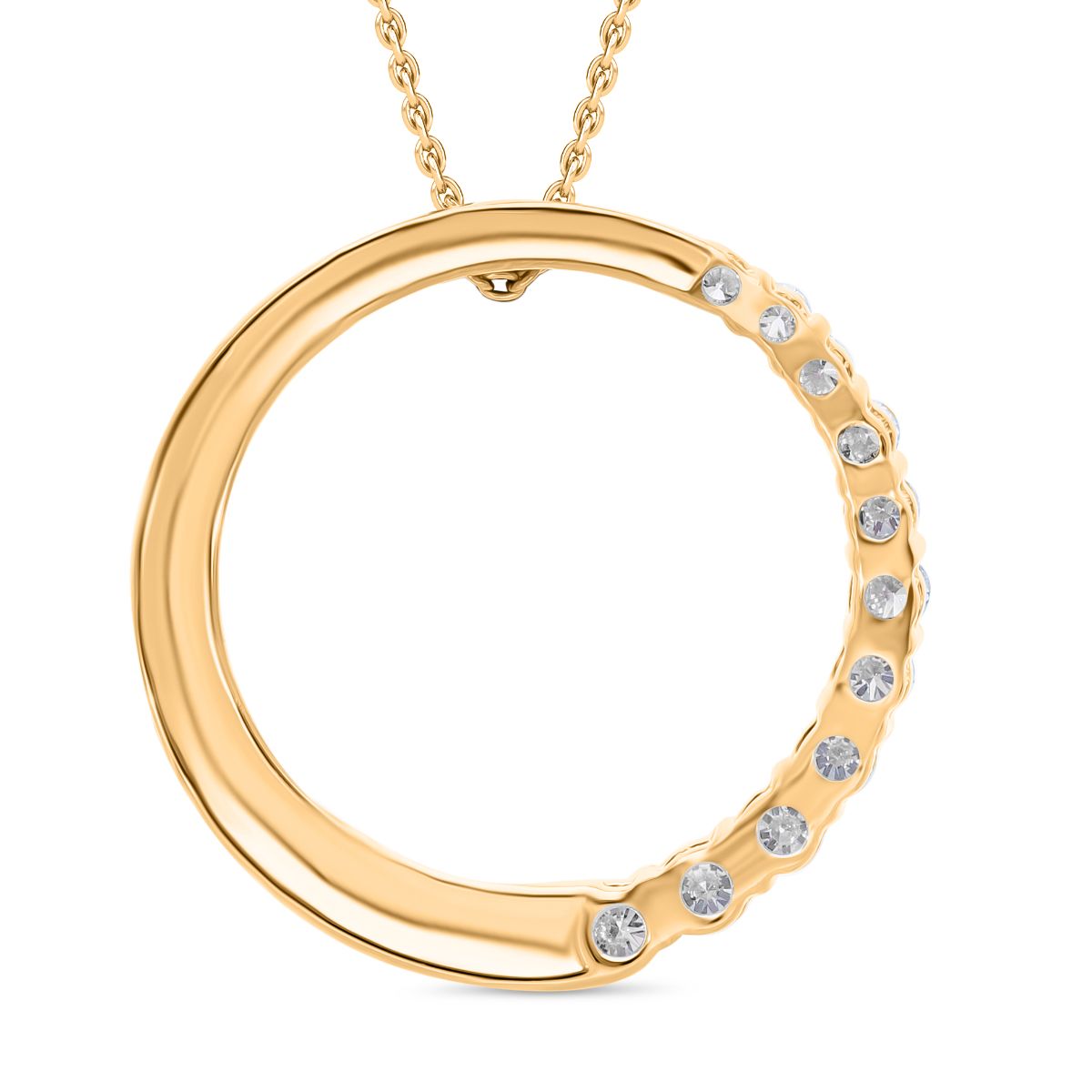 LUXURIANT DIAMOND - Lab Grown Diamant SI-GH SGL zertifiziert Schmuckset 925 Silber Gelbgold Vermeil ca. 0,50 ct.