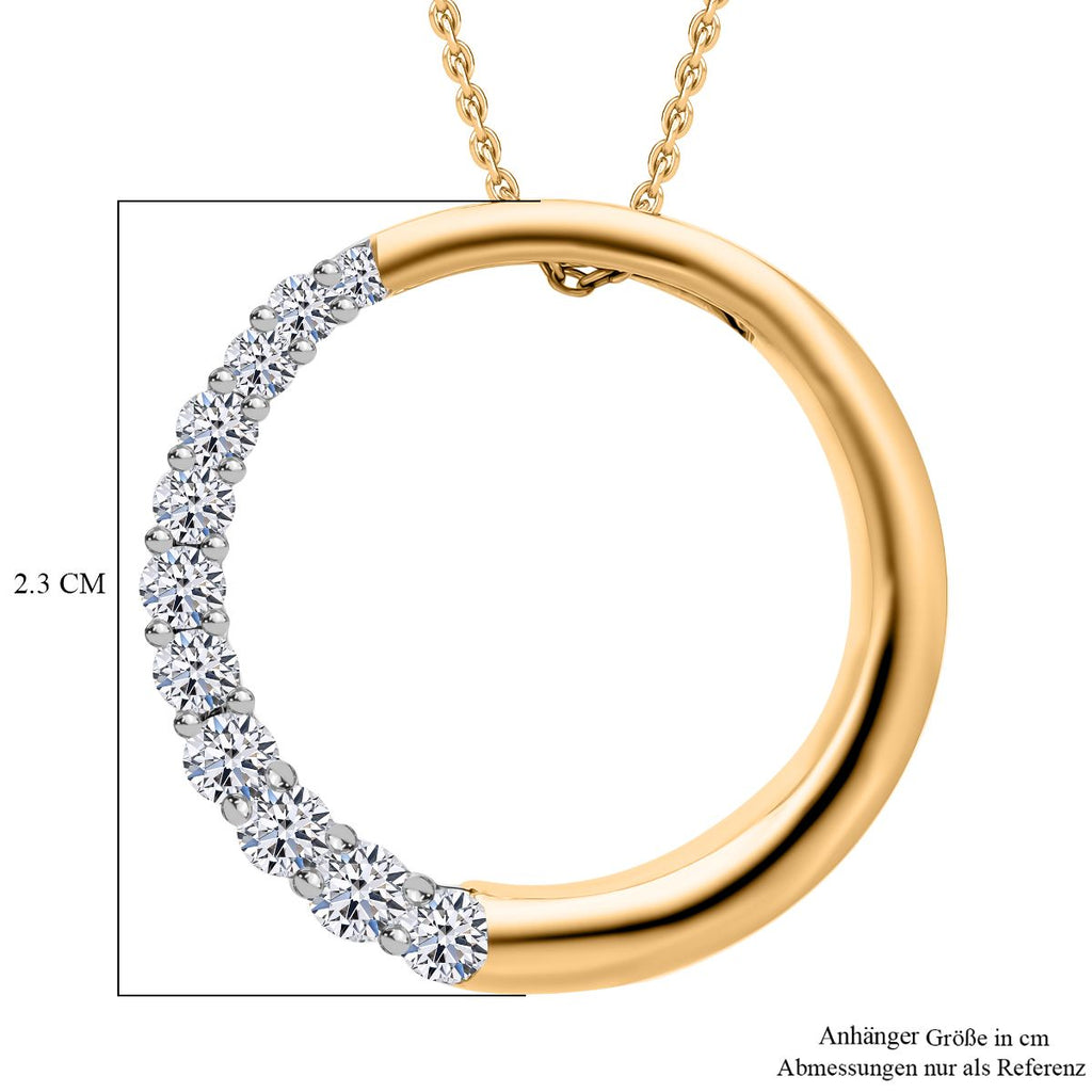 LUXURIANT DIAMOND - Lab Grown Diamant SI-GH SGL zertifiziert Schmuckset 925 Silber Gelbgold Vermeil ca. 0,50 ct.