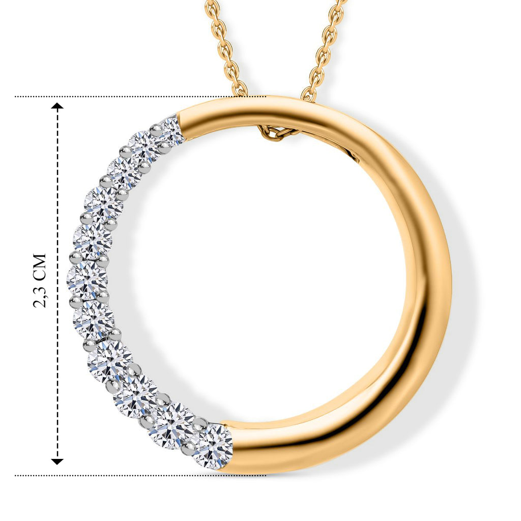 LUXURIANT DIAMOND - Lab Grown Diamant SI-GH SGL zertifiziert Schmuckset 925 Silber Gelbgold Vermeil ca. 0,50 ct.