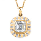 Djoy Moissanit Anhänger mit Kette ca. 45 cm, 925 Silber 750 Gelbgold Vermeil ca. 6.47 ct