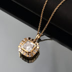 Djoy Moissanit Anhänger mit Kette ca. 45 cm, 925 Silber 750 Gelbgold Vermeil ca. 6.47 ct