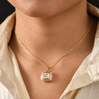 Djoy Moissanit Anhänger mit Kette ca. 45 cm, 925 Silber 750 Gelbgold Vermeil ca. 6.47 ct
