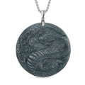 Natürlicher Olmek Jadeit Anhänger mit Kette ca. 50 cm, 925 Silber rhodiniert ca. 115.00 ct