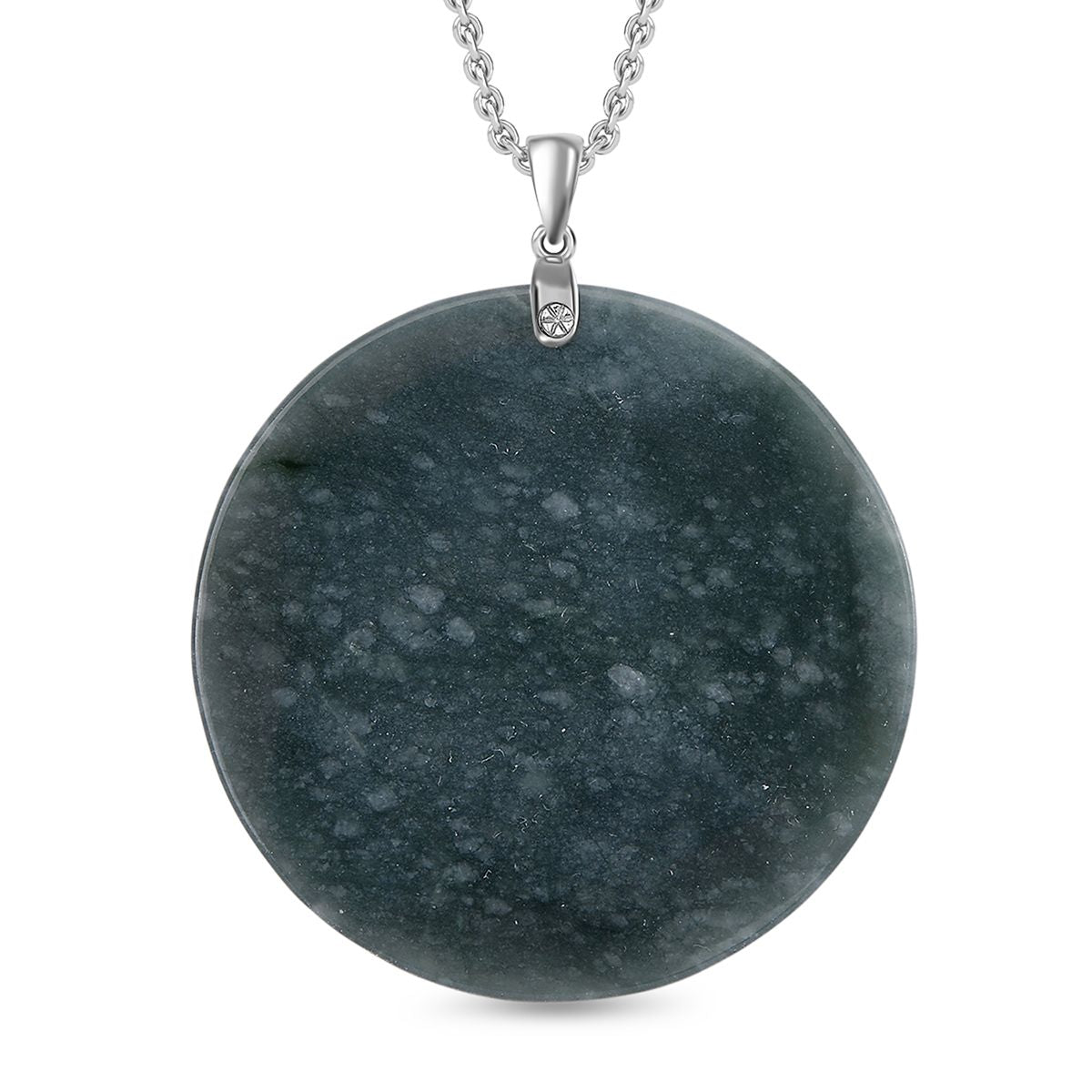 Natürlicher Olmek Jadeit Anhänger mit Kette ca. 50 cm, 925 Silber rhodiniert ca. 115.00 ct