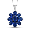 Ceylon Farbe Quarz-Anhänger mit Kette, 925 Silber platiniert ca. 17.04 ct