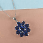 Ceylon Farbe Quarz-Anhänger mit Kette, 925 Silber platiniert ca. 17.04 ct
