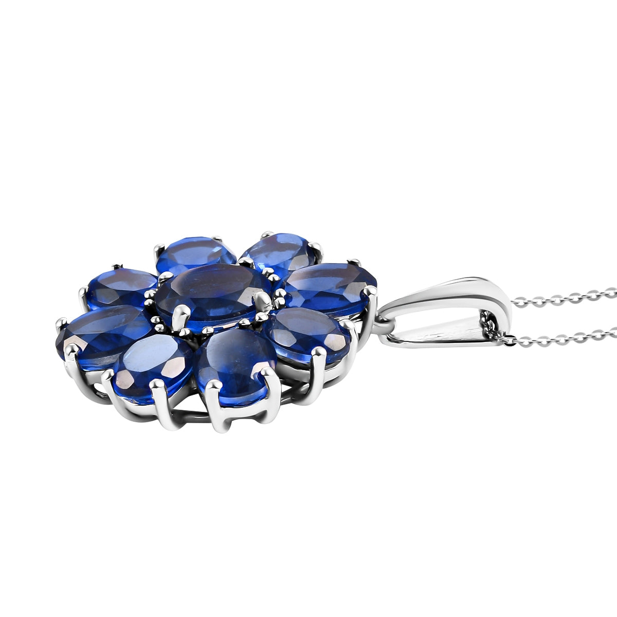Ceylon Farbe Quarz-Anhänger mit Kette, 925 Silber platiniert ca. 17.04 ct