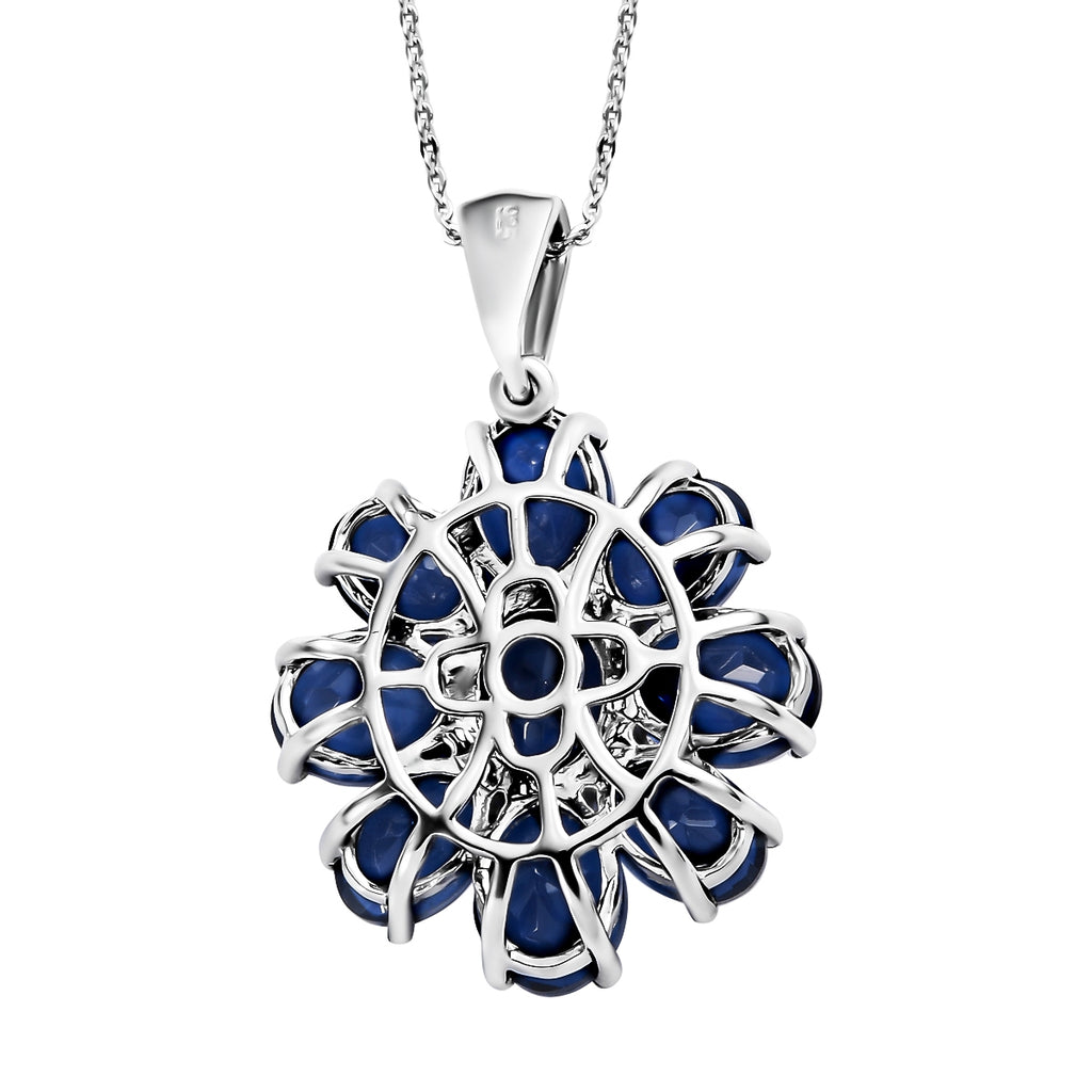 Ceylon Farbe Quarz-Anhänger mit Kette, 925 Silber platiniert ca. 17.04 ct