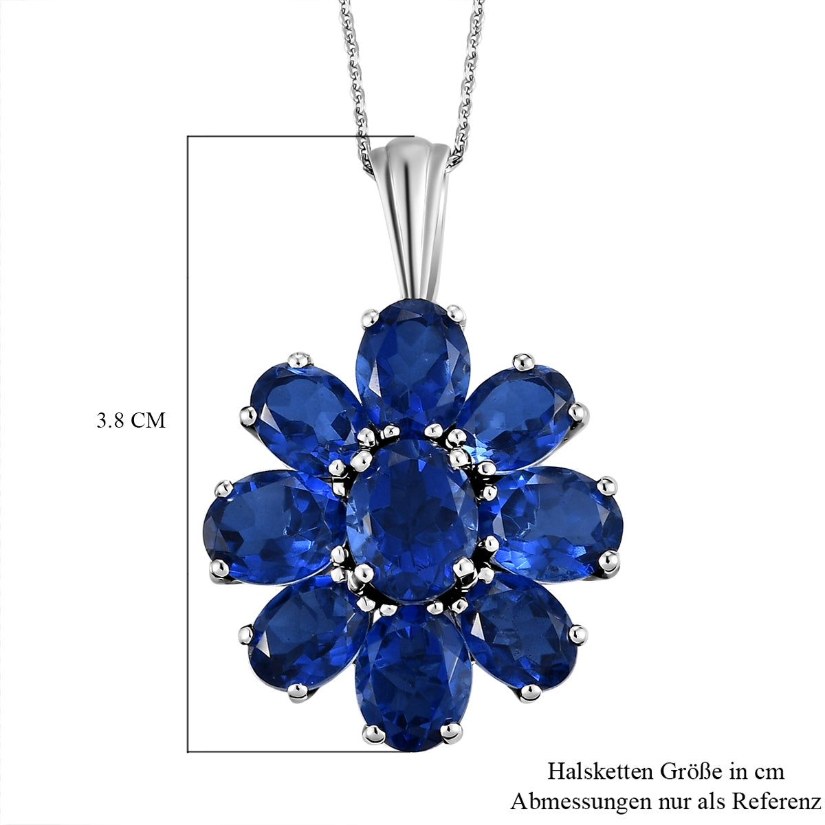 Ceylon Farbe Quarz-Anhänger mit Kette, 925 Silber platiniert ca. 17.04 ct
