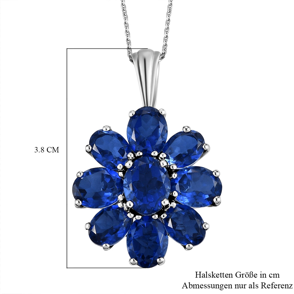 Ceylon Farbe Quarz-Anhänger mit Kette, 925 Silber platiniert ca. 17.04 ct