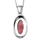 Norwegischer Thulit-Anhänger mit Kette, 925 Silber platiniert ca. 8.25 ct