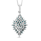 Amerikanischer, natürlicher Sleeping Beauty Türkis-Anhänger mit Kette, 925 Silber platiniert ca. 3.61 ct