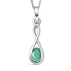 Äthiopischer Smaragd-Anhänger mit Kette, 925 Silber platiniert ca. 0.40 ct