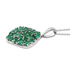 Kagem sambischer Smaragd-Anhänger mit Kette, 925 Silber platiniert ca. 4.47 ct